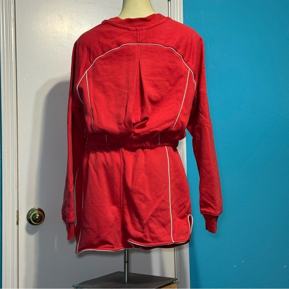 FREE PEOPLE FP Movement Seeing Double Red Sweatshirt and Shorts Set XSmall NWT - Picture 4 of 16